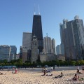 Plaża i wieżowce w Chicago