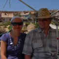 Ja z Agnieszką na kolejnej łódce - tym razem w wiosce Papaja