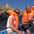 Z Agnieszką na łódce płyniemy do Blue Grotto